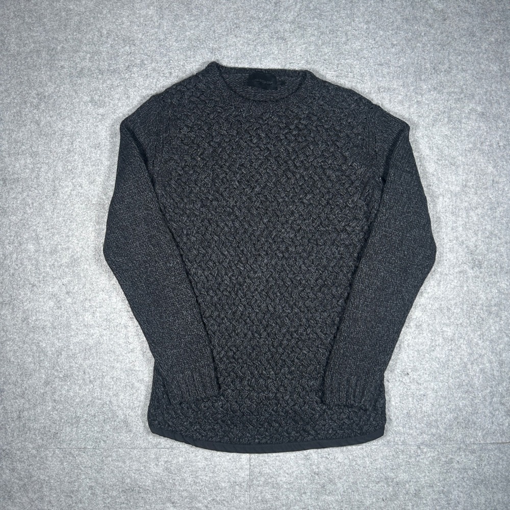 Diesel Black Gold Sweater Mens Large Charcoal Grey Wool Blend Knit Made In Italy